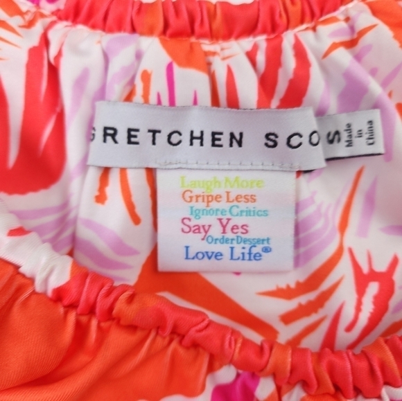 Gretchen Scott Designs Vibrant Pink and Orange Dress Sz S - Picture 2 of 11